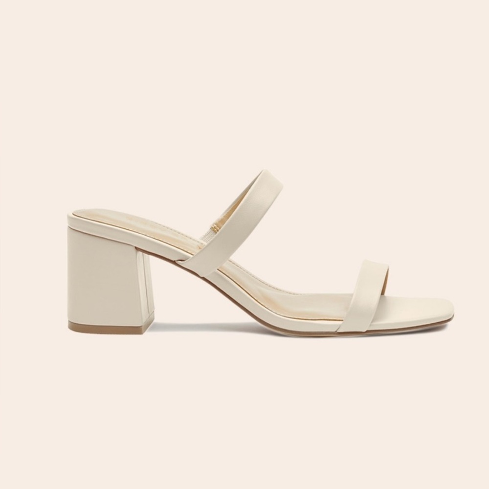 Birdy Grey Cream Block Heel Mules